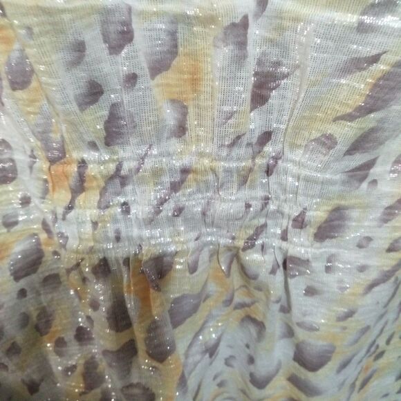 Alfred Dunner Gauze Cotton Metallic Bottondown Shirt Blouse Top 16 W. 3/4 Sleeve - Picture 8 of 10